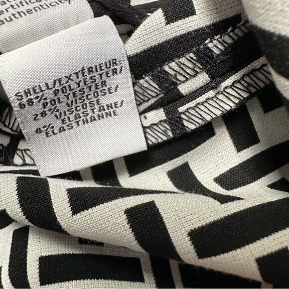 DIANE VON FURSTENBERG Flounce ruffle hem fit flare geometric stretch skirt 2 - Picture 8 of 9